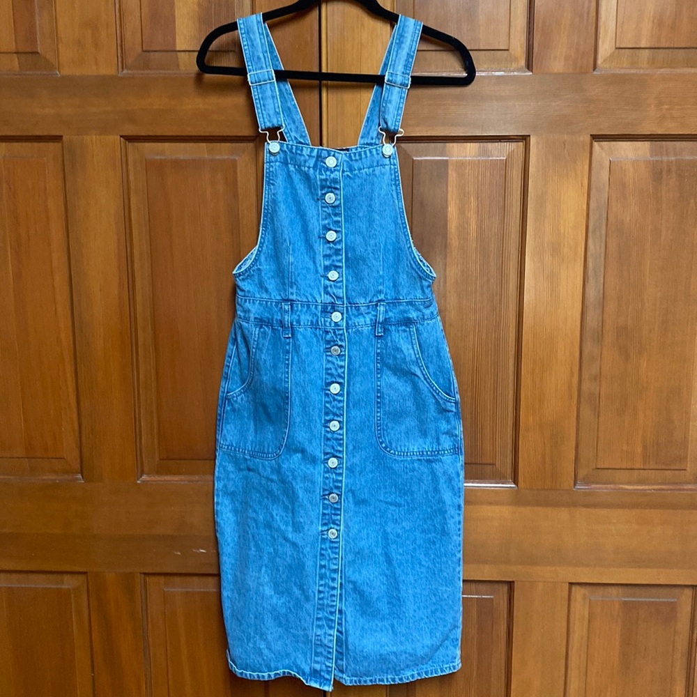 Jean overall midi dress